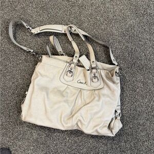 Coach White Leather Shoulder Bag